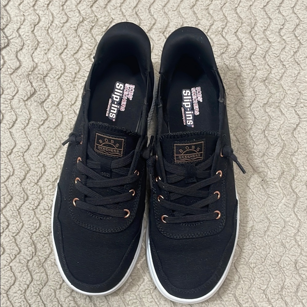 Skechers Black Slip-On Shoes with Copper Accents